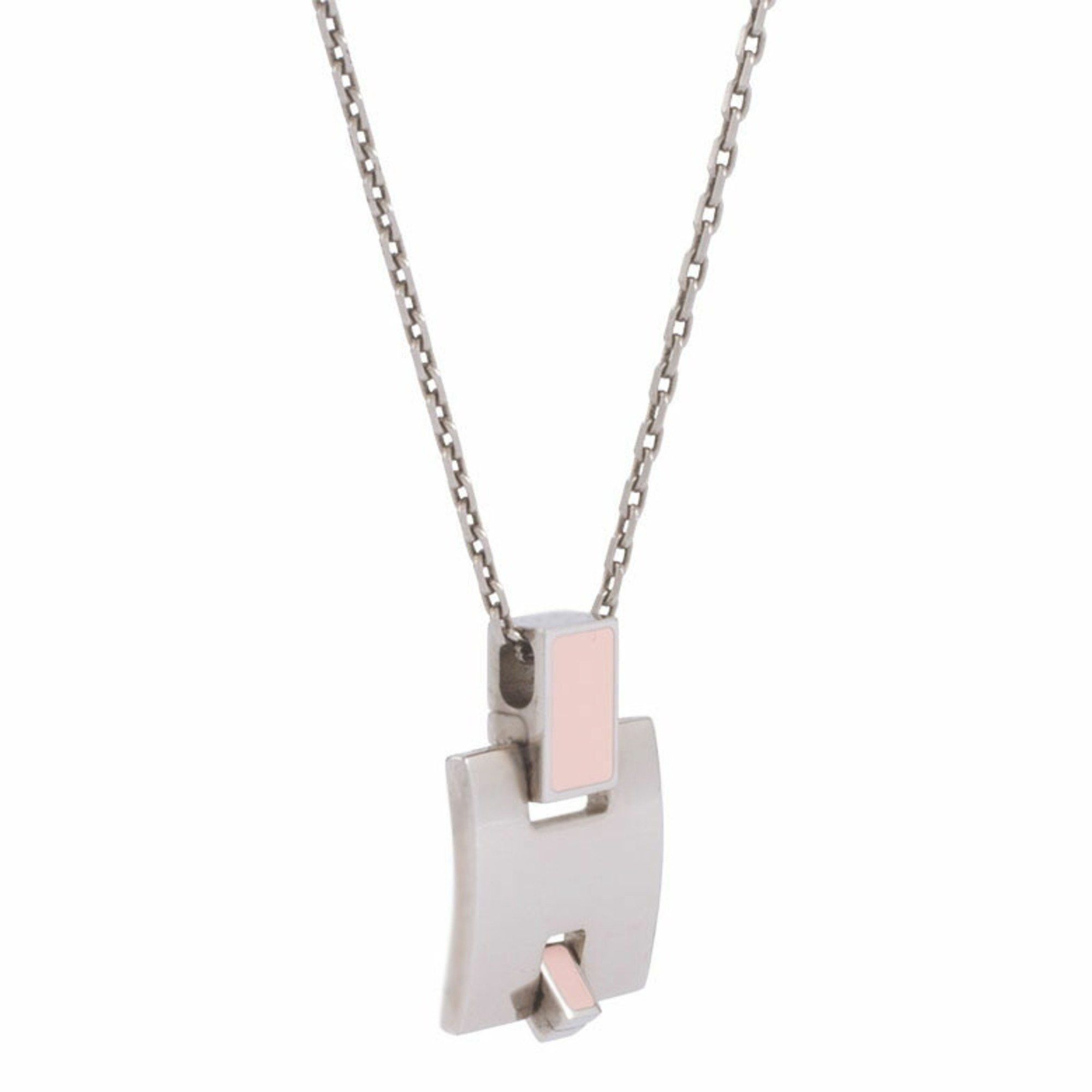 Hermes Hermes Irene Necklace Pendant ST0157 Metal Pink Silver Women's H HERMES Size ONE SIZE - 6 Thumbnail