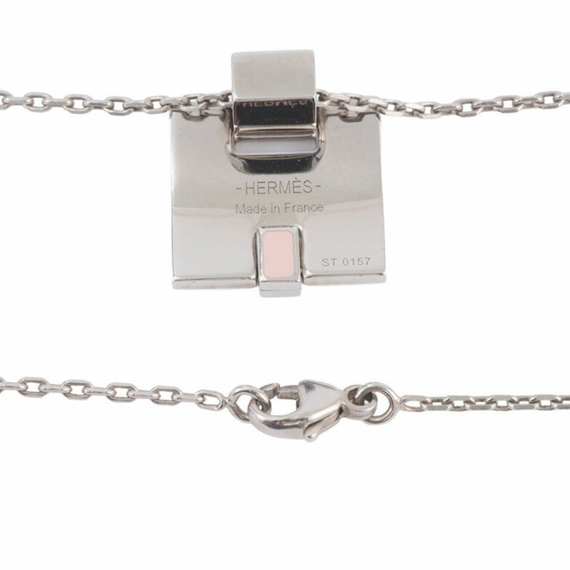 Hermes Hermes Irene Necklace Pendant ST0157 Metal Pink Silver Women's H HERMES Size ONE SIZE - 3 Thumbnail