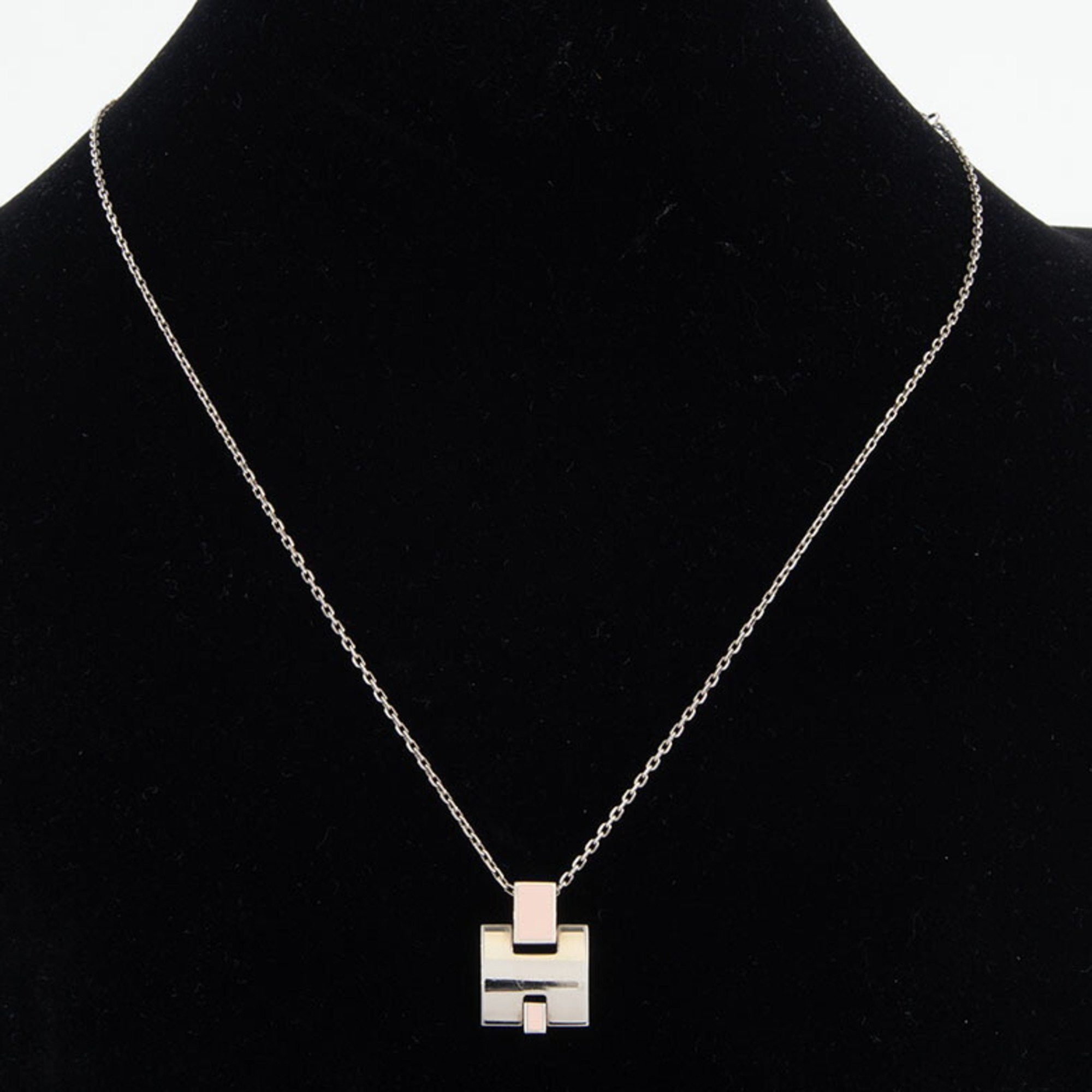 Hermes Hermes Irene Necklace Pendant ST0157 Metal Pink Silver Women's H HERMES Size ONE SIZE - 9 Thumbnail