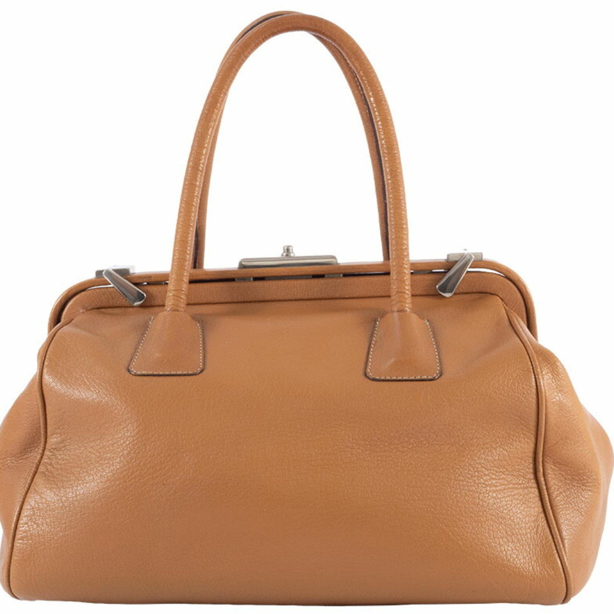 Prada Doctor's Bag Handbag Leather Brown Women's PRADA
