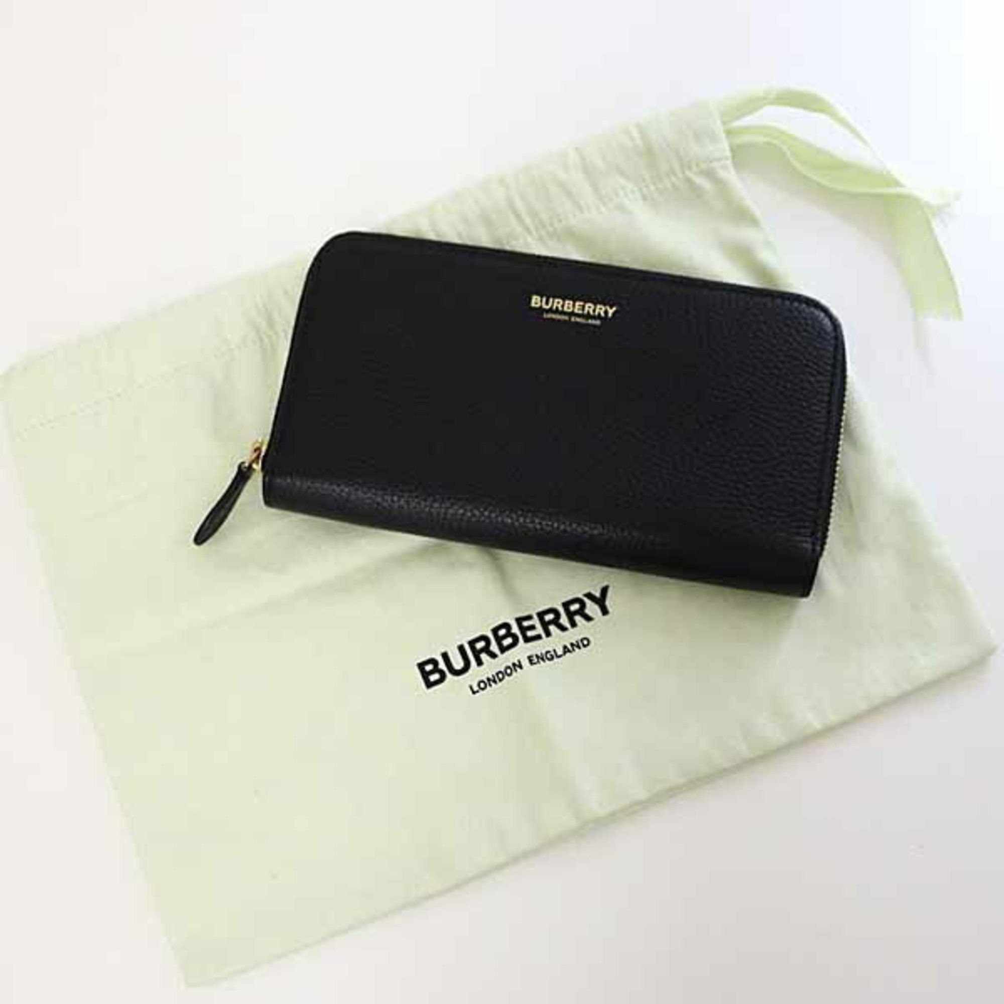 Burberry Burberry Round Long Wallet Leather 80840411 Black Check F-04678 Size ONE SIZE - 2 Thumbnail