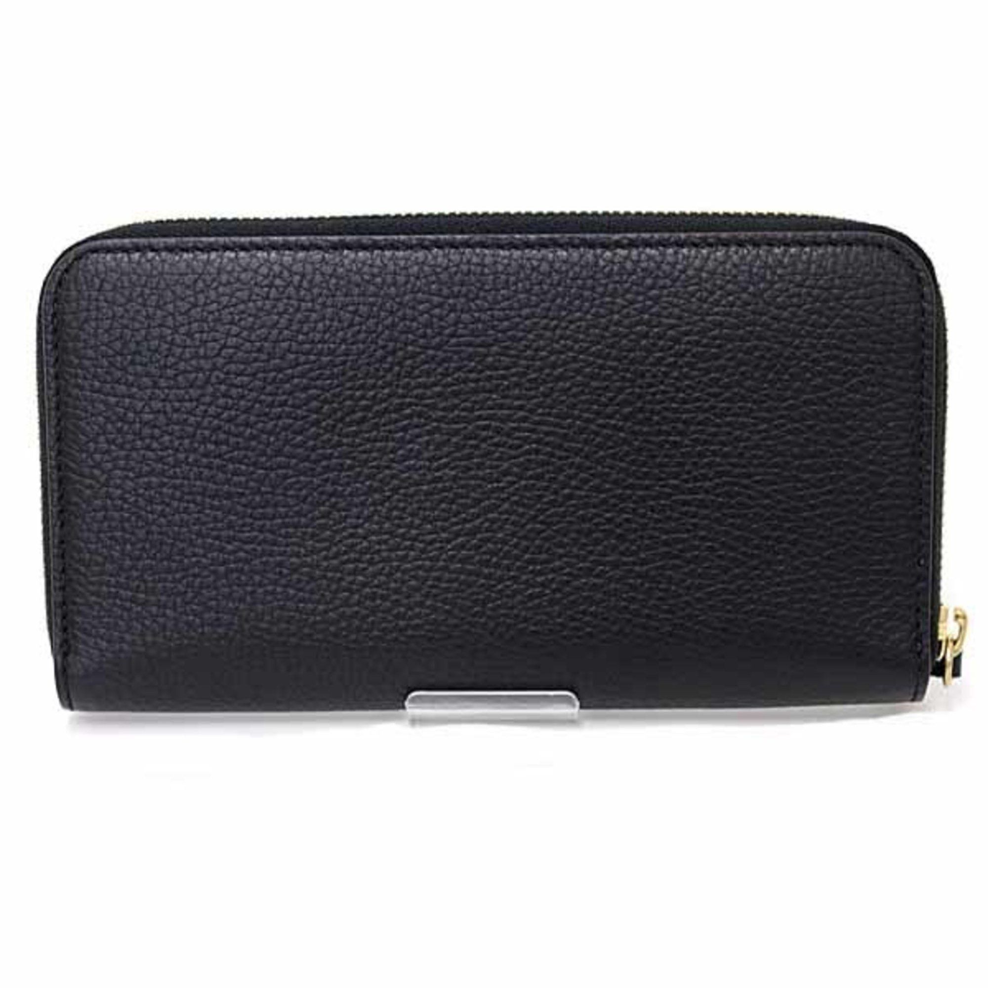 Burberry Burberry Round Long Wallet Leather 80840411 Black Check F-04678 Size ONE SIZE - 3 Thumbnail