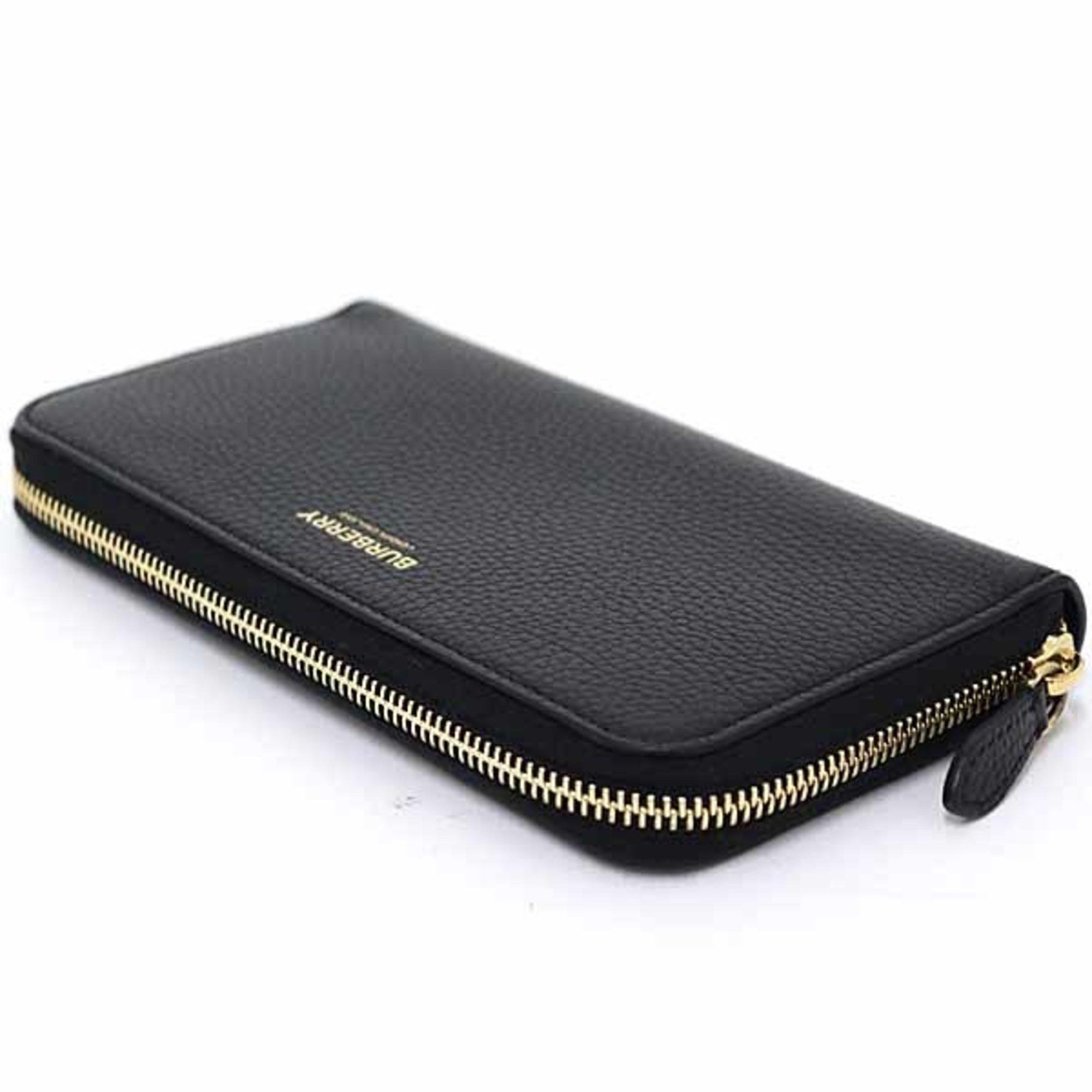 Burberry Burberry Round Long Wallet Leather 80840411 Black Check F-04678 Size ONE SIZE - 6 Thumbnail