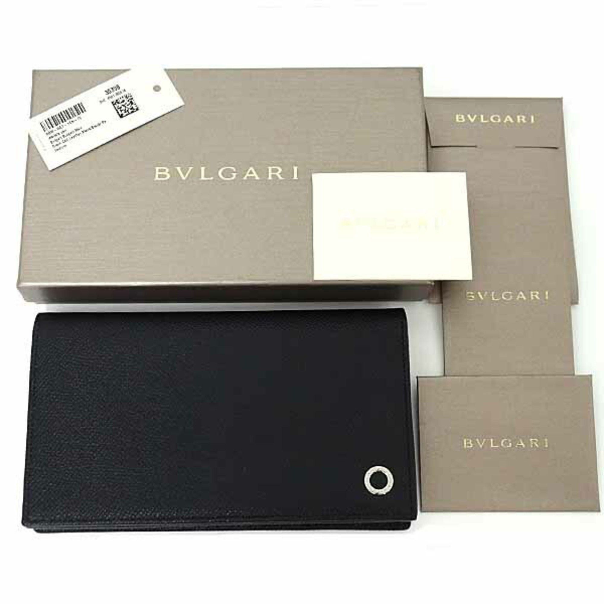 Bvlgari BVLGARI MAN BI-FOLD LONG WALLET CALFSKIN 30398 BLACK BLUE F-04692 Size ONE SIZE - 2 Thumbnail