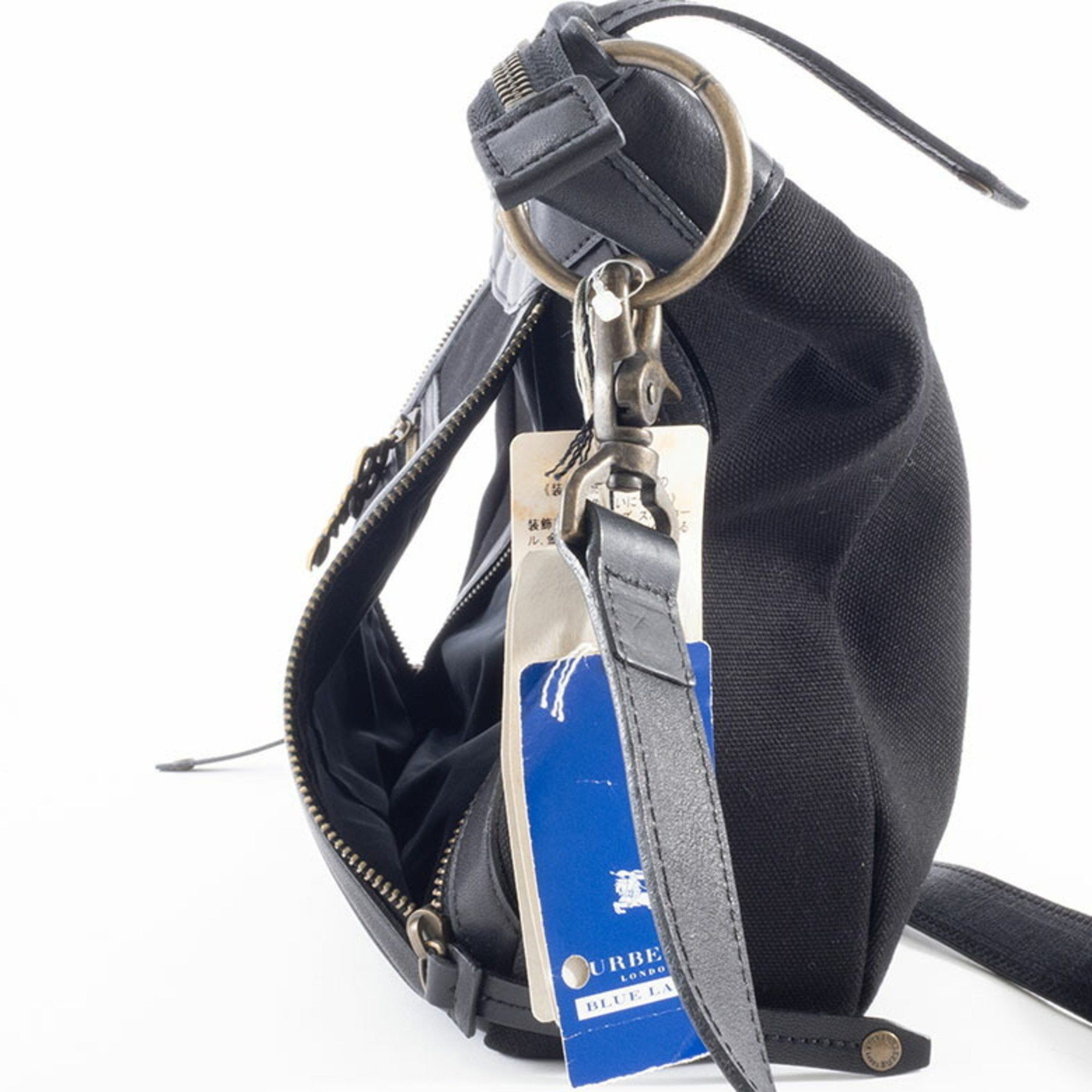 Burberry Burberry Canvas Shoulder Bag Leather Black Women's Blue Label Crossbody BURBERRY Size ONE SIZE - 12 Thumbnail