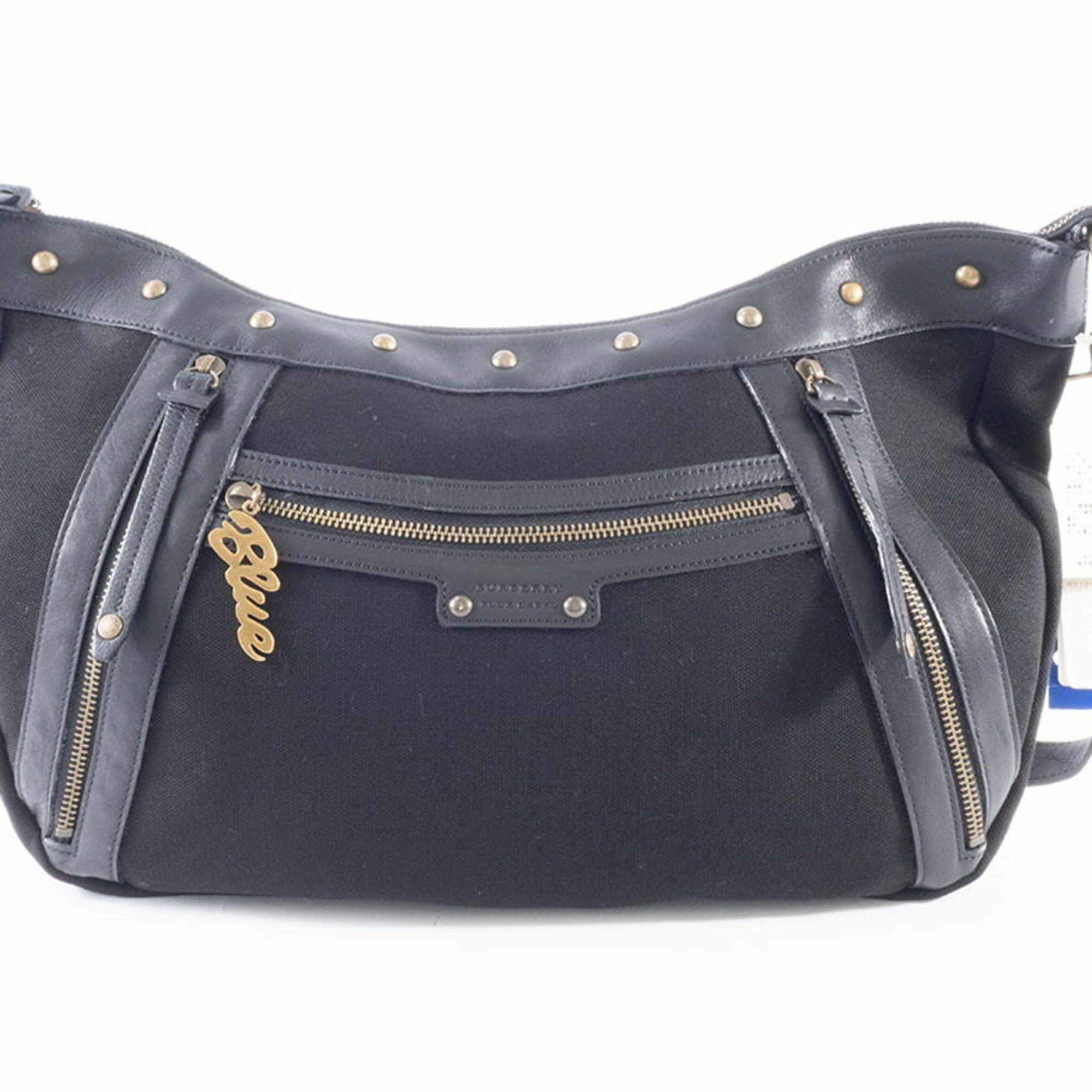 Burberry Burberry Canvas Shoulder Bag Leather Black Women's Blue Label Crossbody BURBERRY Size ONE SIZE - 11 Thumbnail