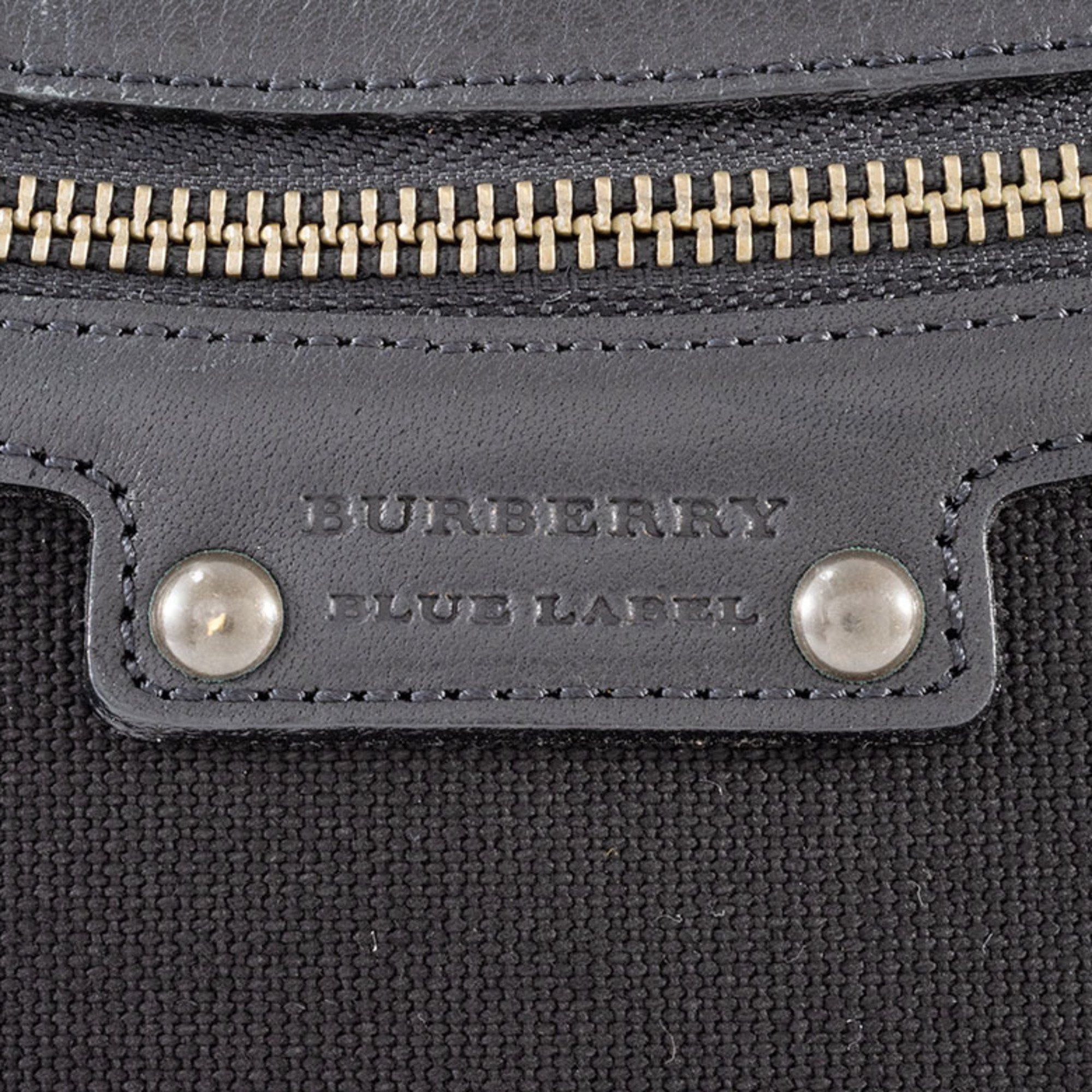 Burberry Burberry Canvas Shoulder Bag Leather Black Women's Blue Label Crossbody BURBERRY Size ONE SIZE - 6 Thumbnail