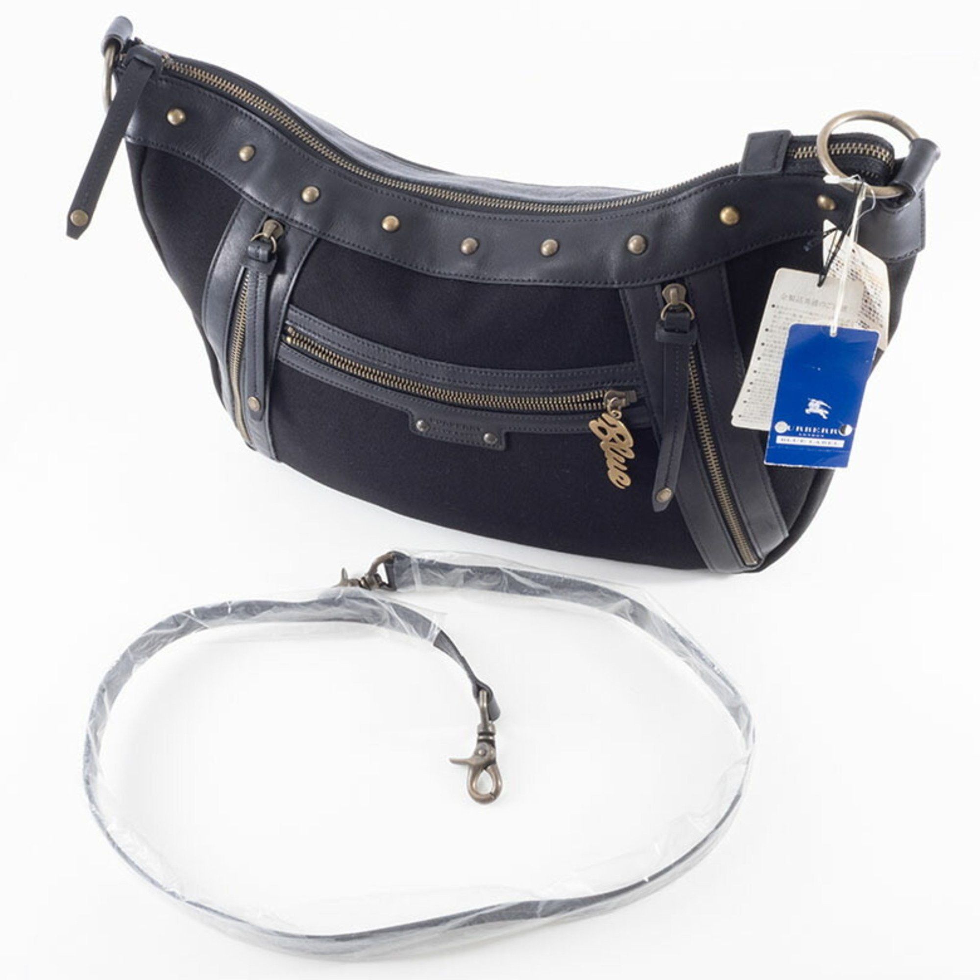 Burberry Burberry Canvas Shoulder Bag Leather Black Women's Blue Label Crossbody BURBERRY Size ONE SIZE - 10 Thumbnail