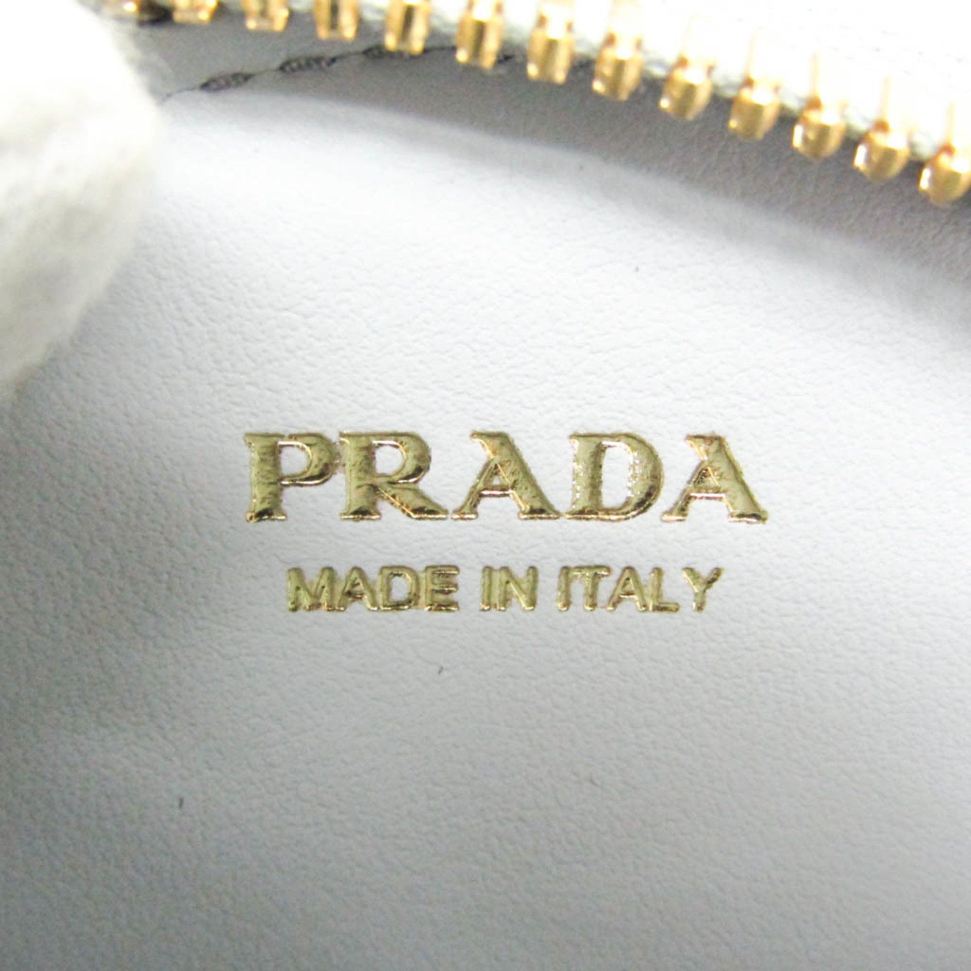 Prada Prada Saffiano Chain Strap Included 9T29HJ Women's Leather Coin Purse/coin Case Blue,Light Blue Gray Size ONE SIZE - 11 Thumbnail