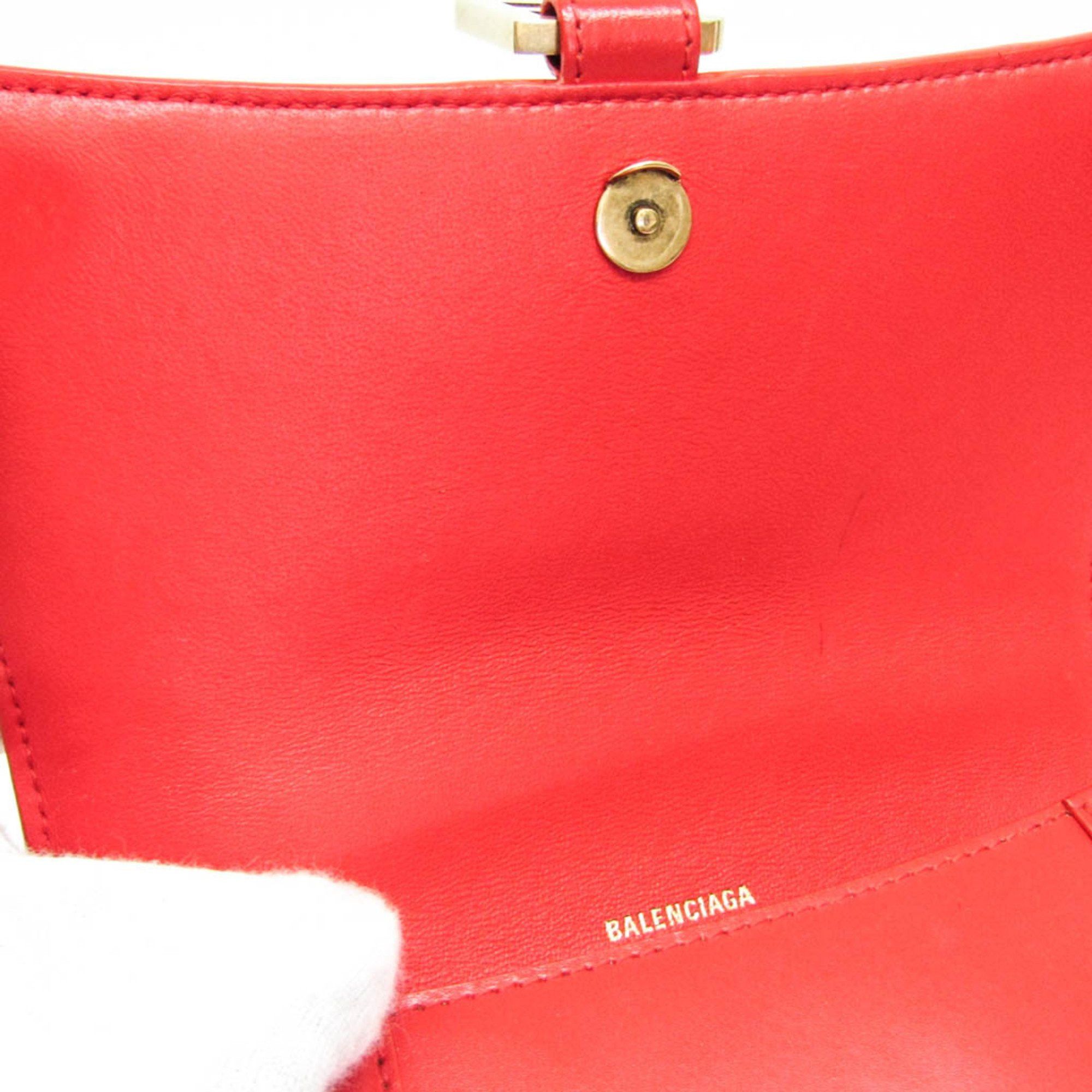 Balenciaga Balenciaga Hour Glass 593546 Women's Leather Handbag,Shoulder Bag Red Color Size ONE SIZE - 11 Thumbnail