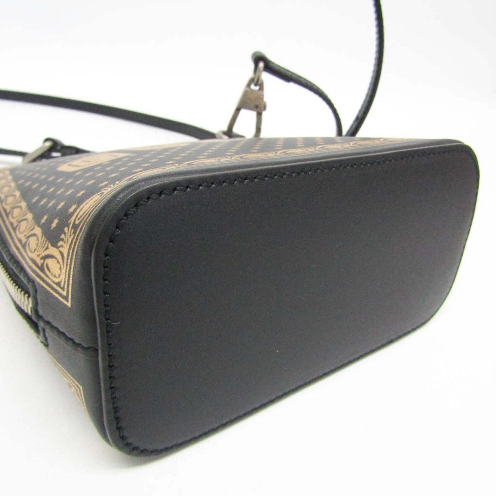 Gucci Gucci GUCCY Print 511189 Women's Leather Shoulder Bag Black,Gold Size ONE SIZE - 5 Thumbnail