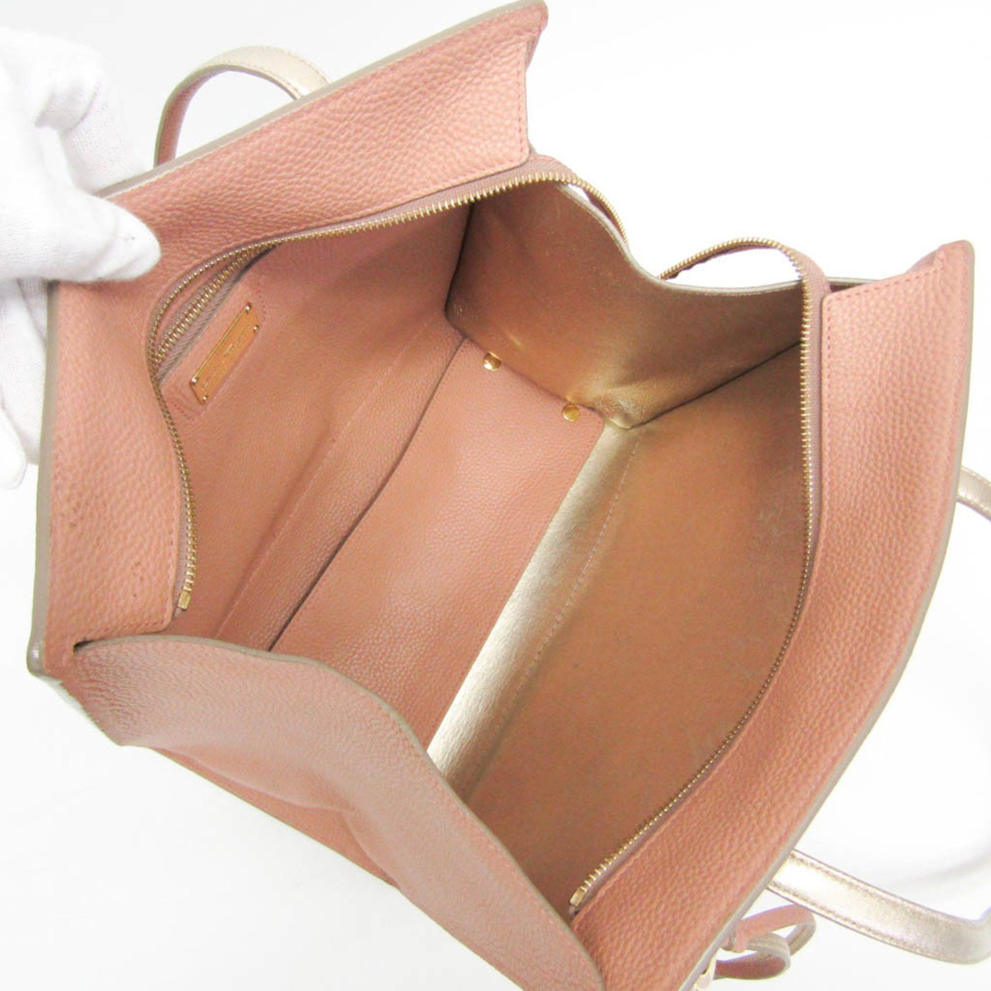 Salvatore Ferragamo Salvatore Ferragamo Amy GG-21F216 Women's Leather Tote Bag Coral Pink,Gold Size ONE SIZE - 4 Thumbnail