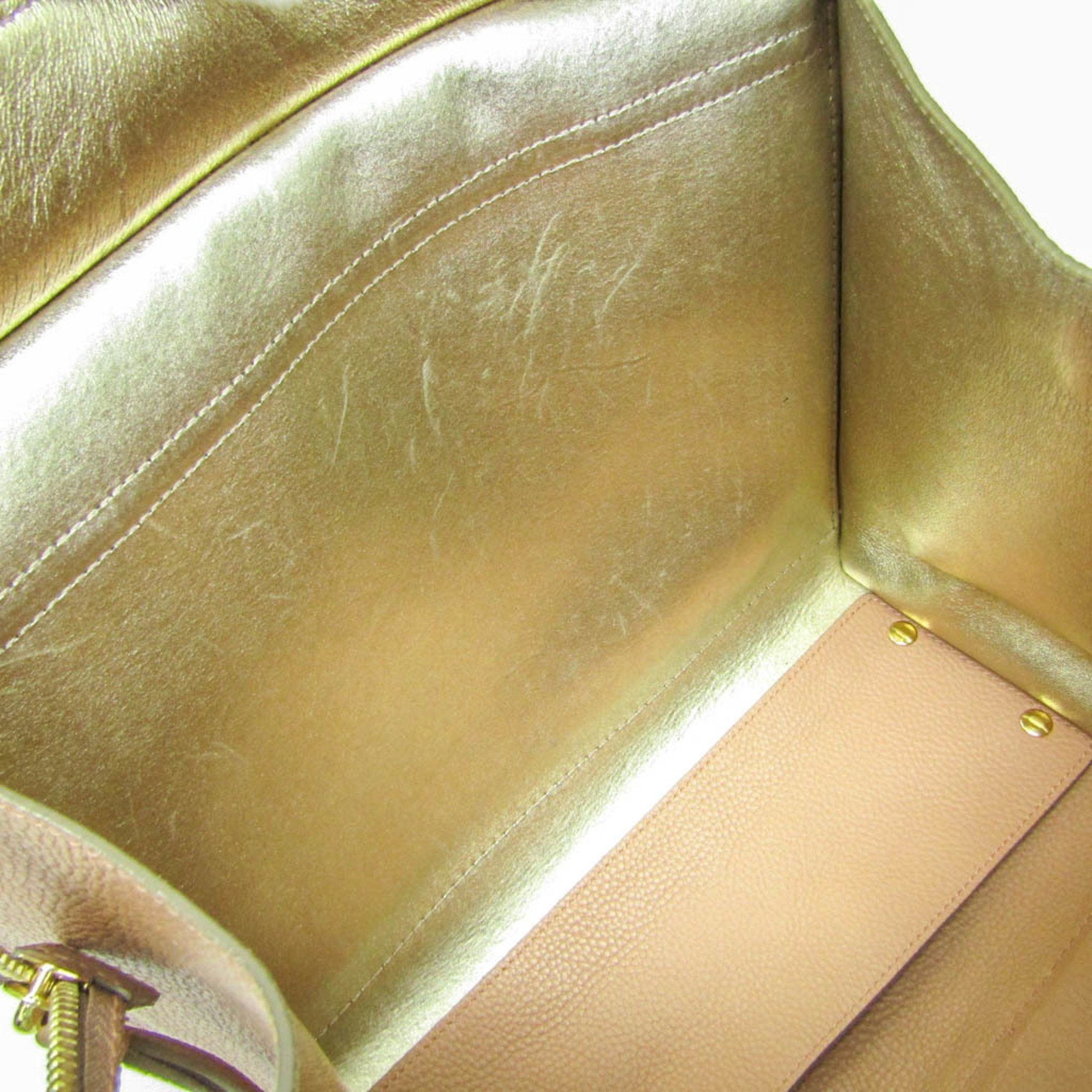 Salvatore Ferragamo Salvatore Ferragamo Amy GG-21F216 Women's Leather Tote Bag Coral Pink,Gold Size ONE SIZE - 12 Thumbnail