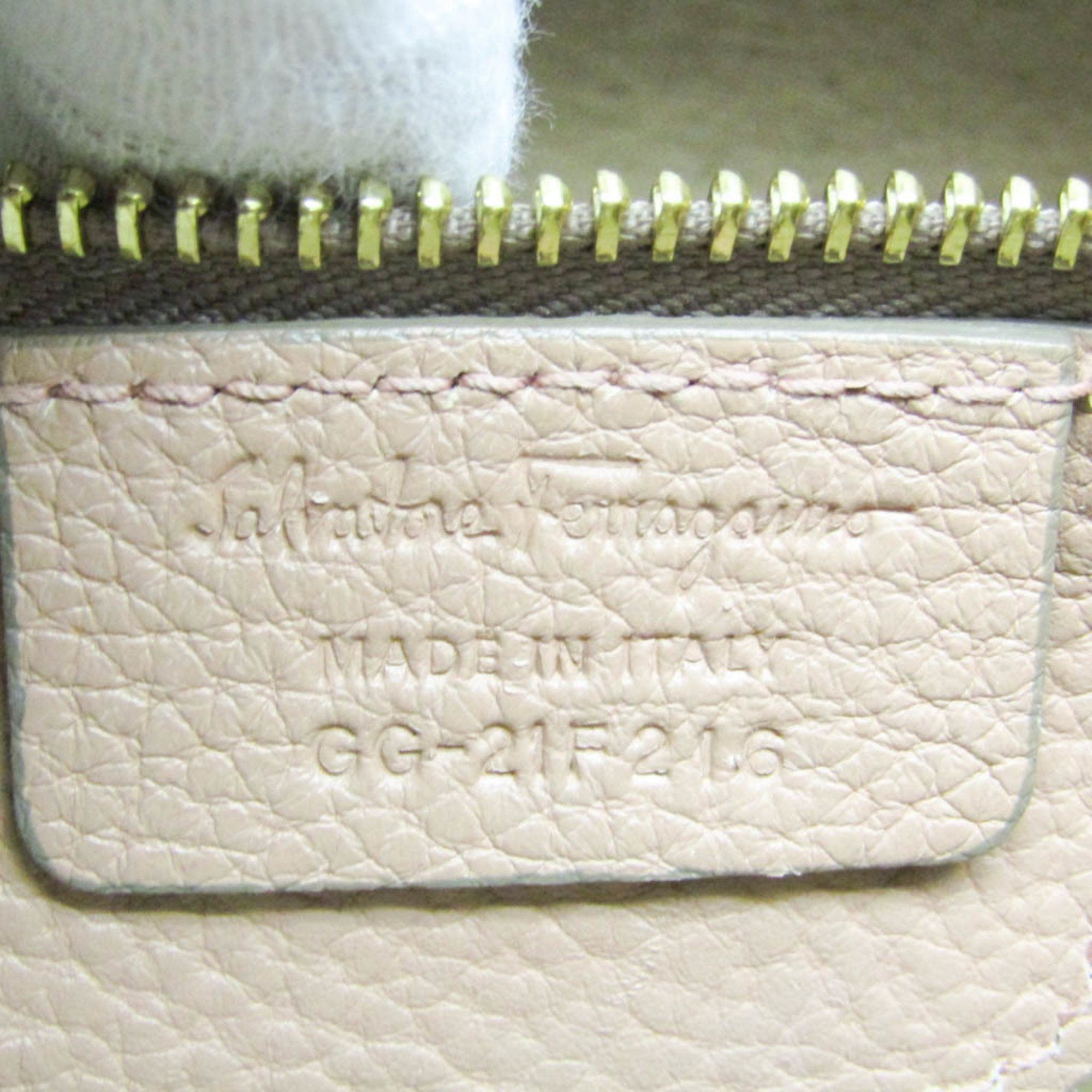 Salvatore Ferragamo Salvatore Ferragamo Amy GG-21F216 Women's Leather Tote Bag Coral Pink,Gold Size ONE SIZE - 15 Thumbnail