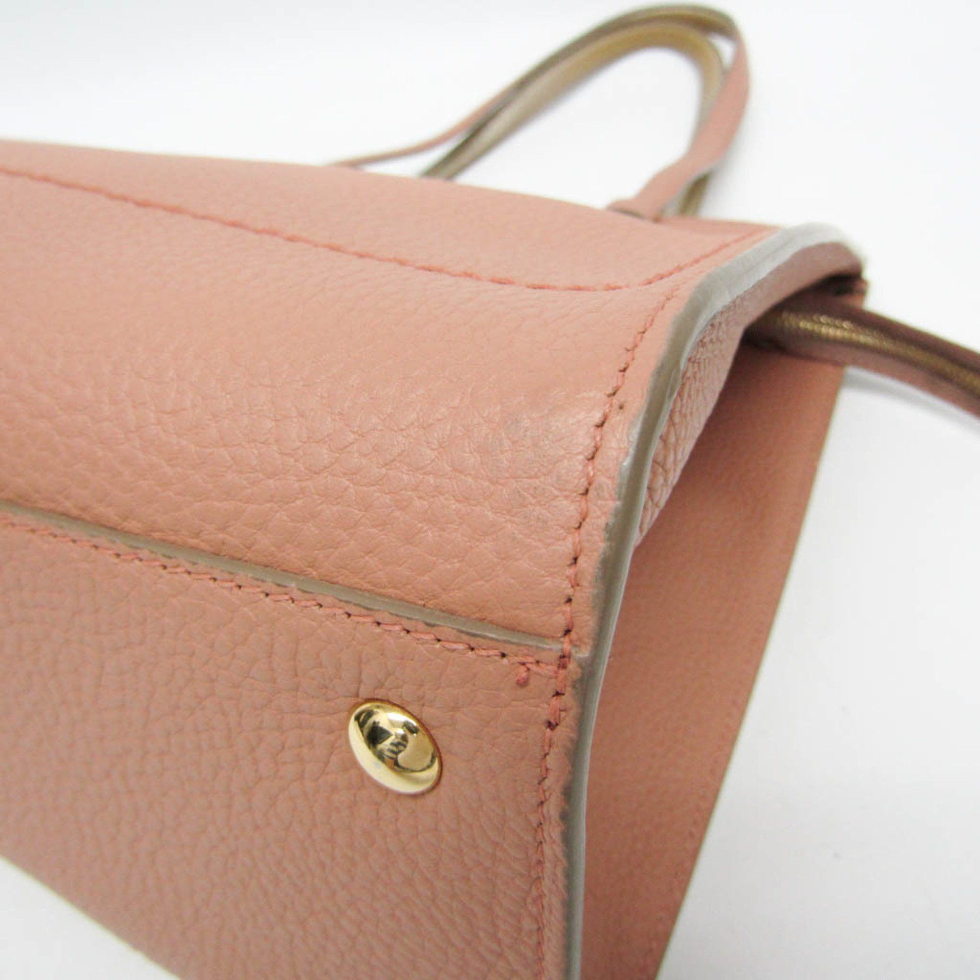 Salvatore Ferragamo Salvatore Ferragamo Amy GG-21F216 Women's Leather Tote Bag Coral Pink,Gold Size ONE SIZE - 5 Thumbnail