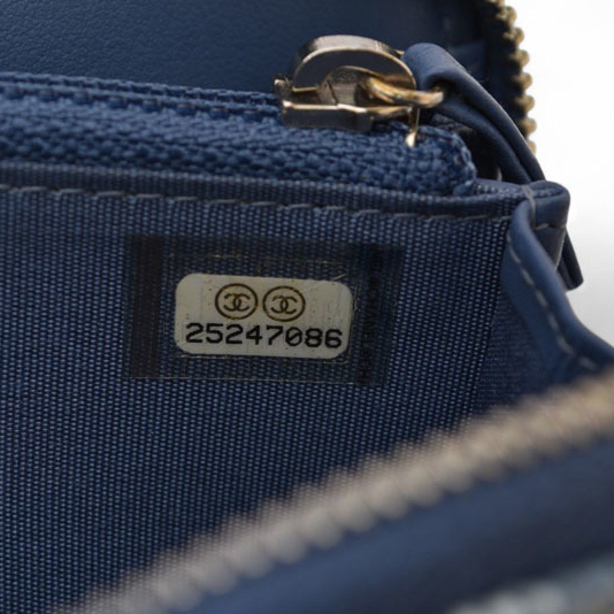 Chanel Chanel Wallet Bi-fold CHANEL A81973 Coco Mark Deauville Blue Tweed Size ONE SIZE - 15 Thumbnail