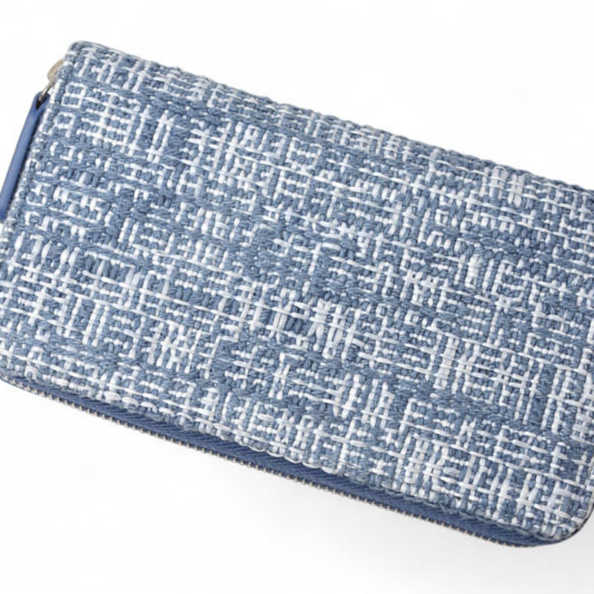 Chanel Chanel Wallet Bi-fold CHANEL A81973 Coco Mark Deauville Blue Tweed Size ONE SIZE - 4 Thumbnail