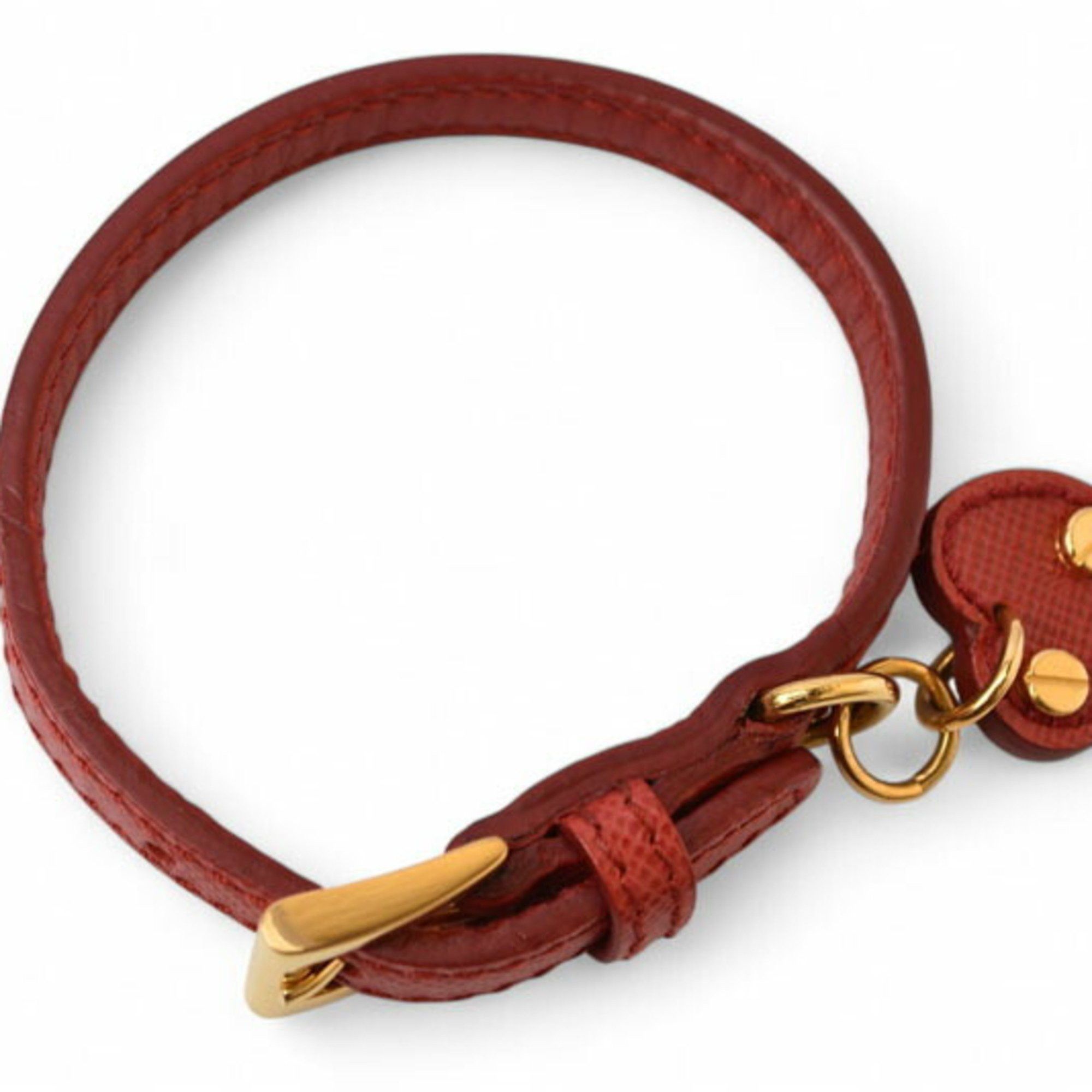 Prada PRADA Unused Bracelet Bangle SAFFIANO Saffiano Heart Charm FUOCO Red 1AJD45 Size ONE SIZE - 6 Thumbnail