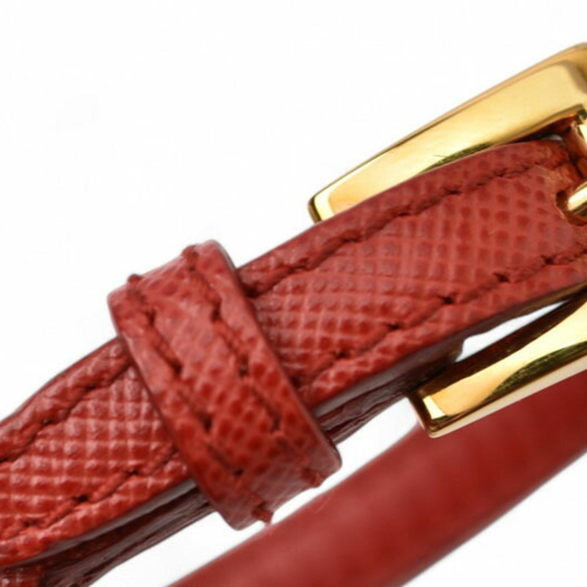 Prada PRADA Unused Bracelet Bangle SAFFIANO Saffiano Heart Charm FUOCO Red 1AJD45 Size ONE SIZE - 4 Thumbnail