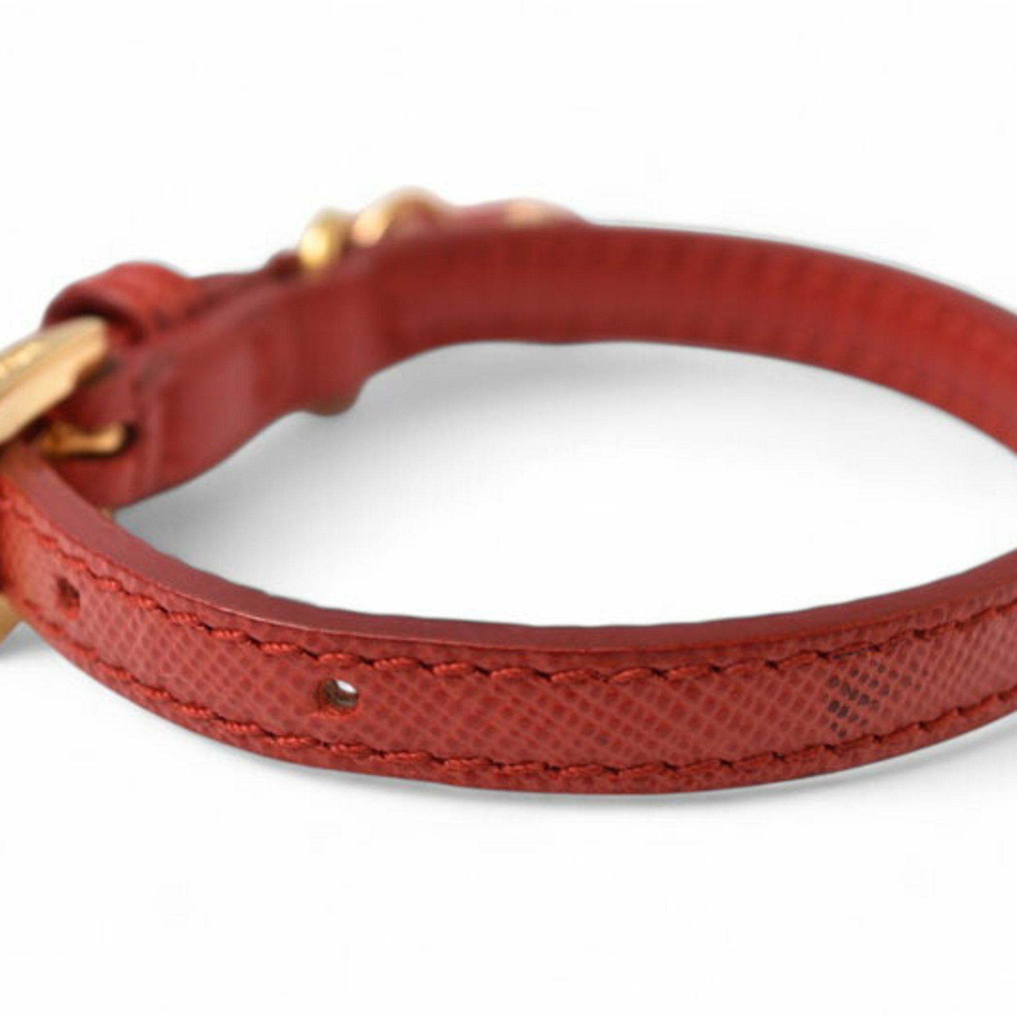 Prada PRADA Unused Bracelet Bangle SAFFIANO Saffiano Heart Charm FUOCO Red 1AJD45 Size ONE SIZE - 5 Thumbnail