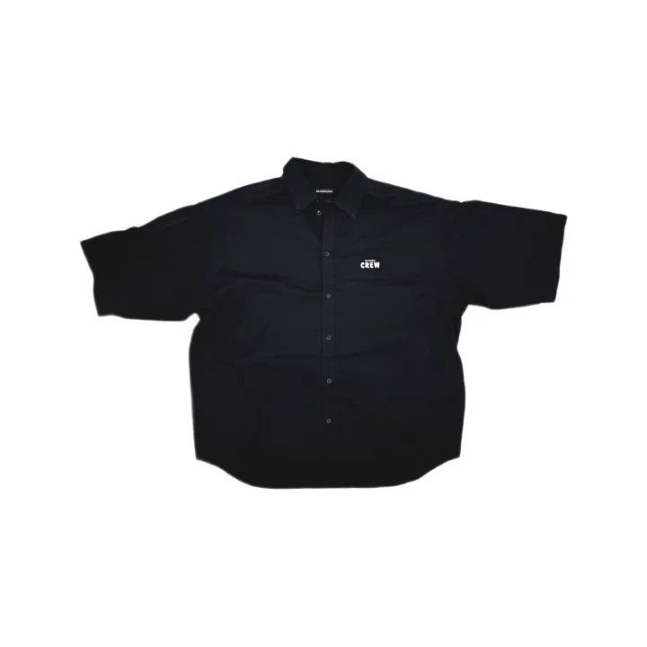 Balenciaga Balenciaga Black Short Sleeve Button-Up Shirt Size US M / EU 48-50 / 2 - 2 Thumbnail