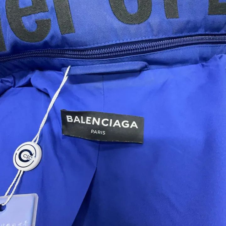 Balenciaga Balenciaga Blue High Neck Zipper Jacket Size US L / EU 52-54 / 3 - 4 Thumbnail