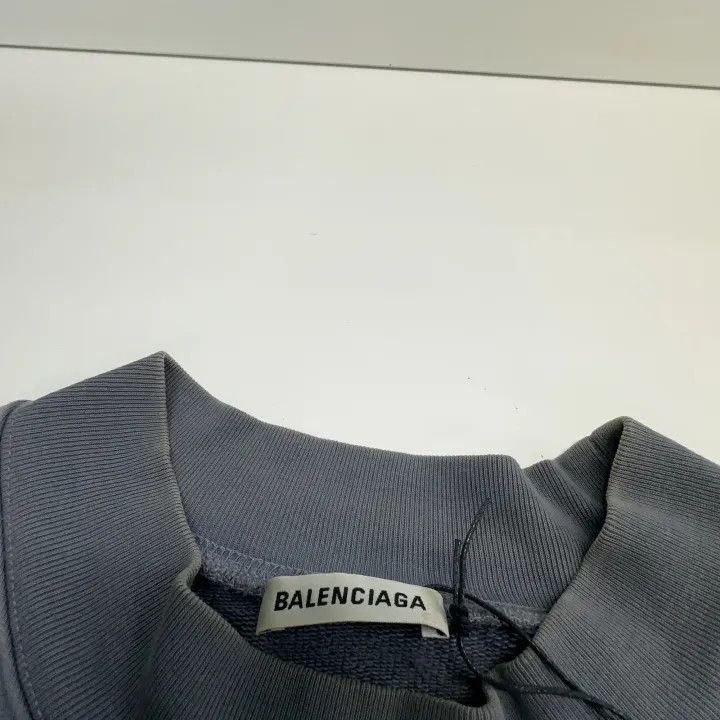 Balenciaga Balenciaga Blue Portrait Logo High Neck Sweatshirt Size US XL / EU 56 / 4 - 5 Thumbnail