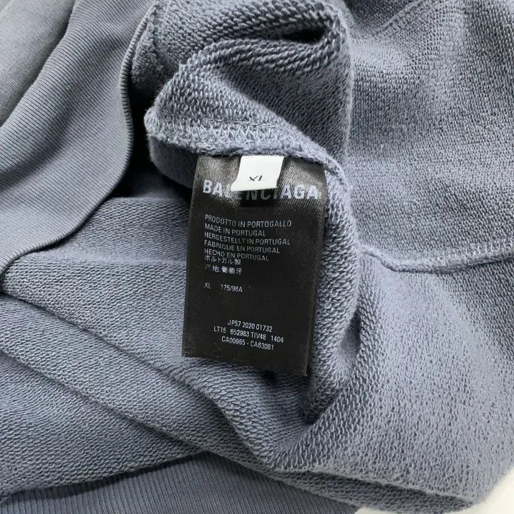 Balenciaga Balenciaga Blue Portrait Logo High Neck Sweatshirt Size US XL / EU 56 / 4 - 4 Thumbnail