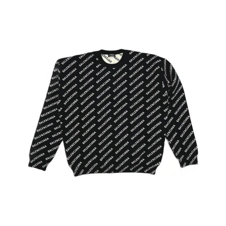 Balenciaga Balenciaga Black Logo Loose Fit Sweater Size US M / EU 48-50 / 2 - 2 Thumbnail