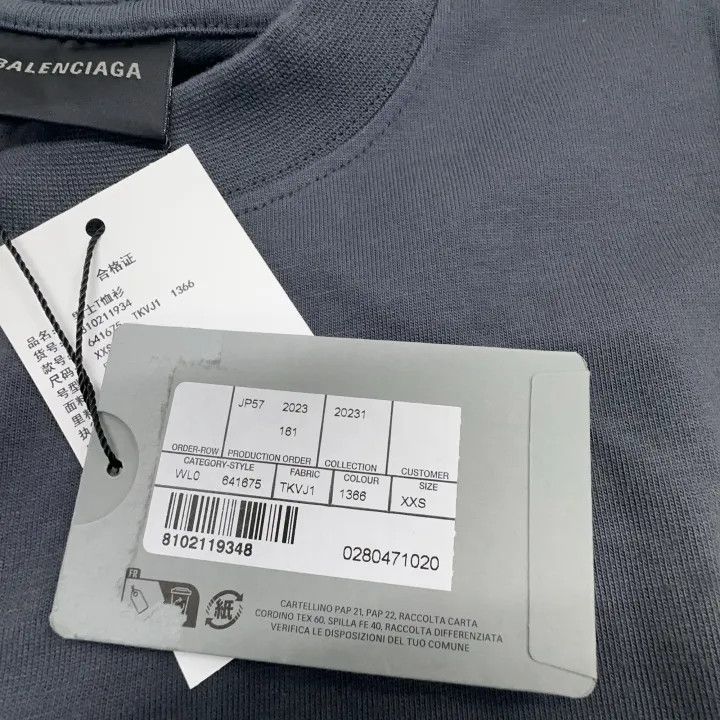 Balenciaga Balenciaga SS22 Gray Embroidered T-shirt for Men Size US XXS / EU 40 - 5 Thumbnail