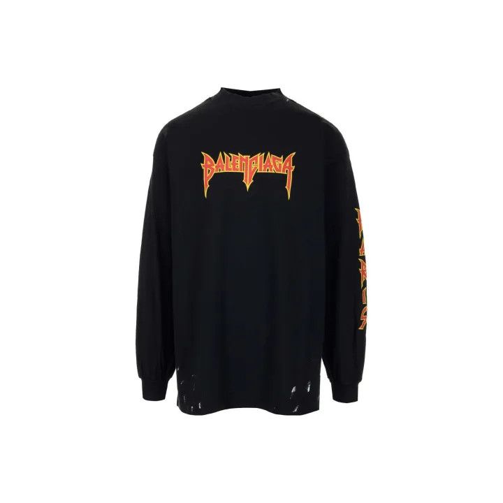 Balenciaga Balenciaga Black Metallica Crewneck Sweatshirt Size US L / EU 52-54 / 3 - 2 Thumbnail