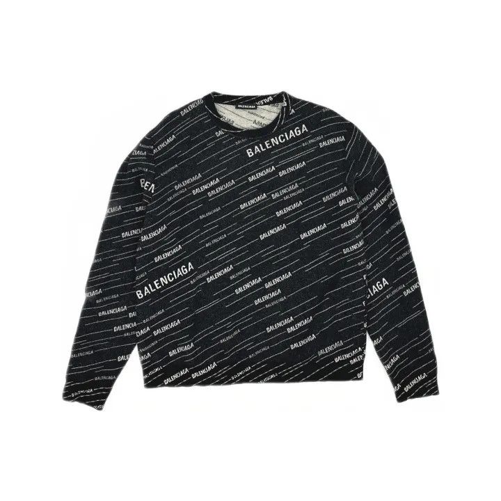 Balenciaga Balenciaga Logo Knit Pullover Sweater for Men Size US L / EU 52-54 / 3 - 2 Thumbnail