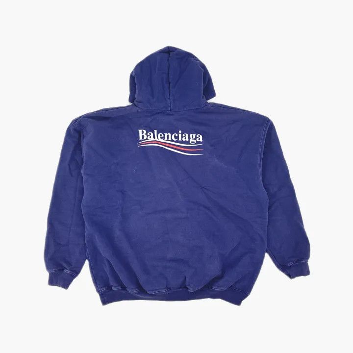 Balenciaga Balenciaga Blue Logo Print Hoodie Size US S / EU 44-46 / 1 - 3 Thumbnail