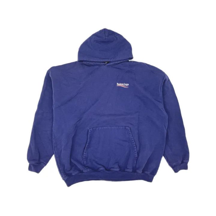 Balenciaga Balenciaga Blue Logo Print Hoodie Size US S / EU 44-46 / 1 - 2 Thumbnail