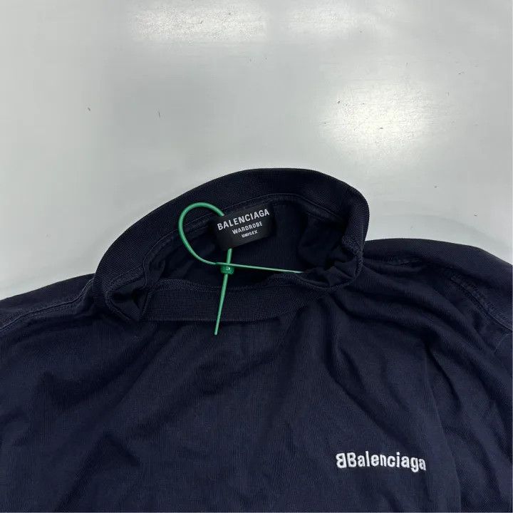 Balenciaga Balenciaga SS22 Logo Embroidered Blue T-Shirt Size US L / EU 52-54 / 3 - 5 Thumbnail
