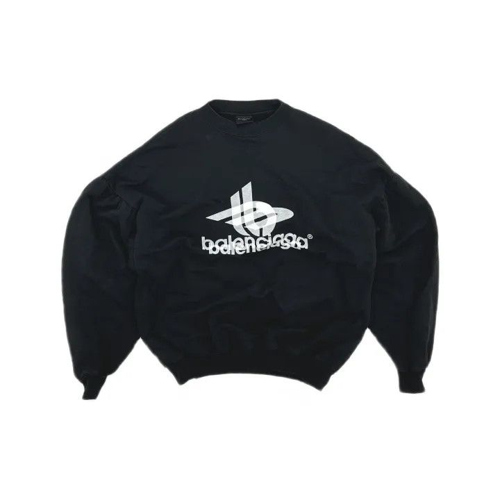 Balenciaga Balenciaga Black Logo Print Oversized Sweatshirt Size US M / EU 48-50 / 2 - 2 Thumbnail