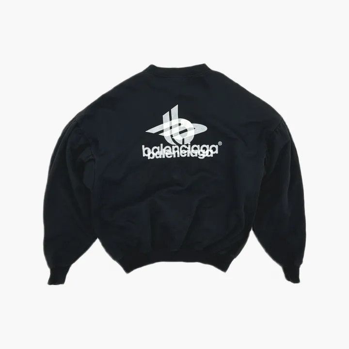 Balenciaga Balenciaga Black Logo Print Oversized Sweatshirt Size US M / EU 48-50 / 2 - 3 Thumbnail