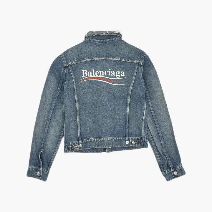 Balenciaga Balenciaga Blue Long Sleeve Denim Jacket Size US L / EU 52-54 / 3 - 3 Thumbnail