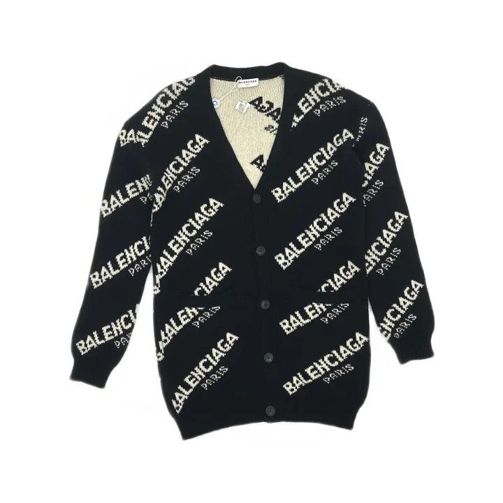 Balenciaga Balenciaga Logo Print Long Sleeve Knitwear Size US S / EU 44-46 / 1 - 2 Thumbnail