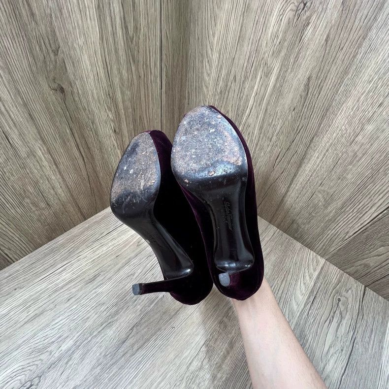 Salvatore Ferragamo Ferragamo Burgundy High Heels Size 36 Size US 7 / IT 37 - 3 Thumbnail
