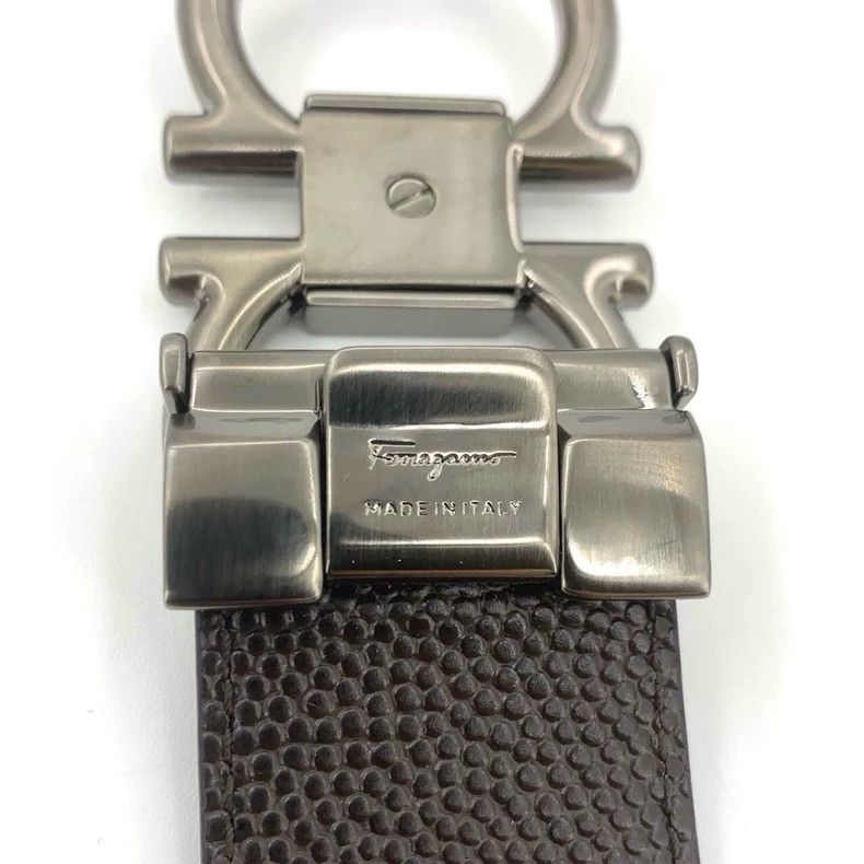Salvatore Ferragamo Ferragamo Black Leather Belt with Silver Buckle Size ONE SIZE - 5 Thumbnail