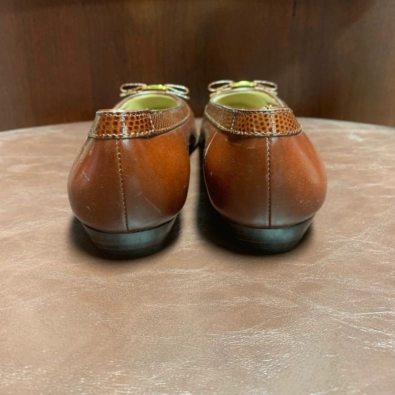 Salvatore Ferragamo Ferragamo Brown Classic Shoes with Metallic Detail Size US 8 / IT 38 - 6 Thumbnail