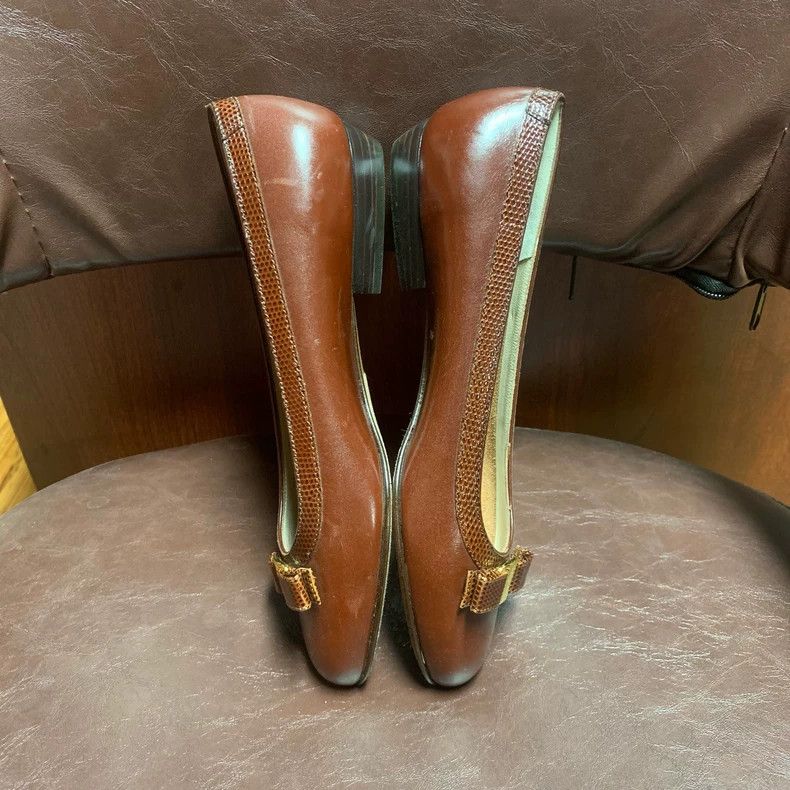 Salvatore Ferragamo Ferragamo Brown Classic Shoes with Metallic Detail Size US 8 / IT 38 - 5 Thumbnail