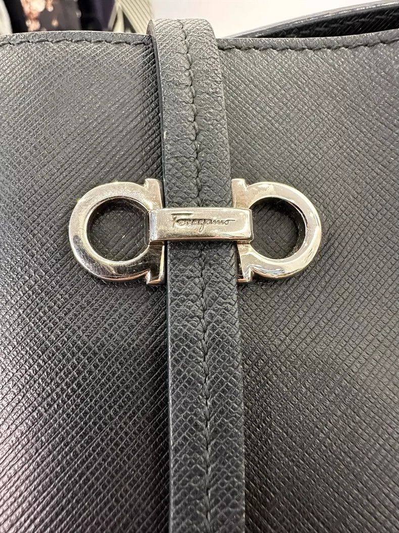 Salvatore Ferragamo Ferragamo Black and Silver Document Bag 36cm Size ONE SIZE - 3 Thumbnail