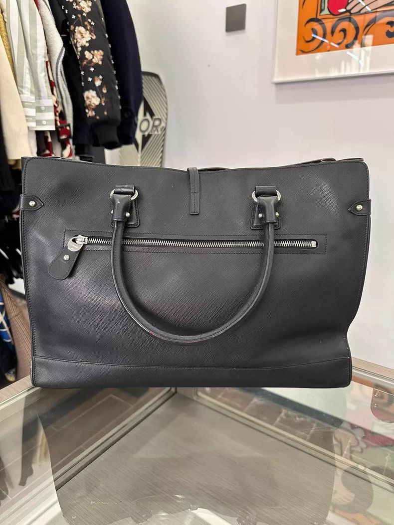 Salvatore Ferragamo Ferragamo Black and Silver Document Bag 36cm Size ONE SIZE - 2 Thumbnail