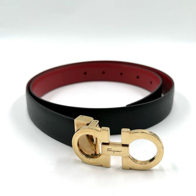 Salvatore Ferragamo Ferragamo Black Reversible Leather Belt Size ONE SIZE - 2 Thumbnail