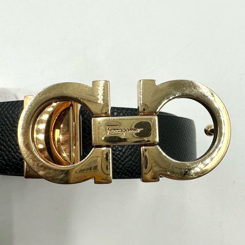 Salvatore Ferragamo Ferragamo Black Reversible Leather Belt Size ONE SIZE - 4 Thumbnail