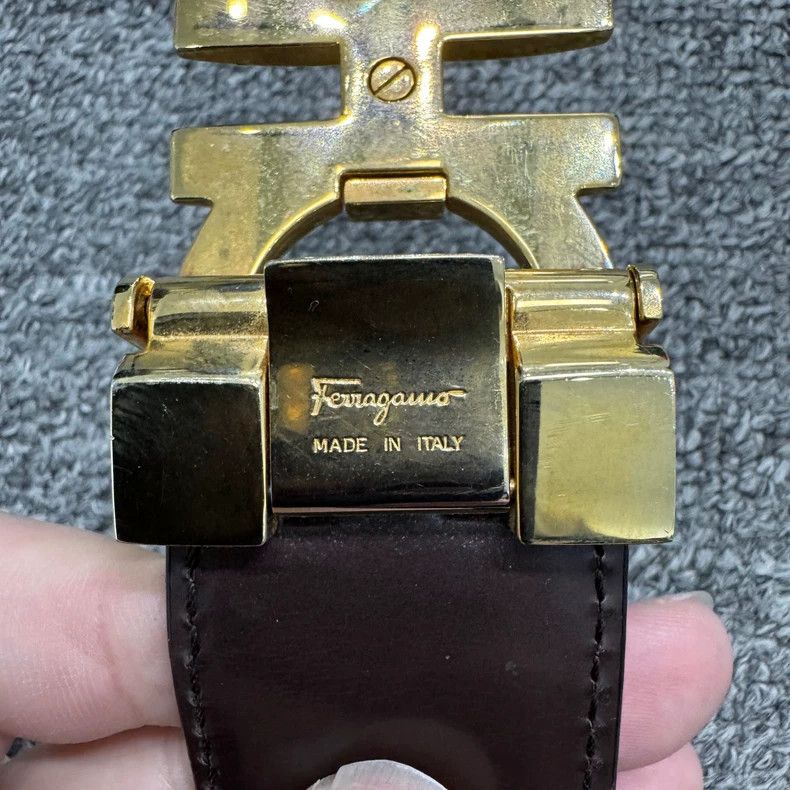 Salvatore Ferragamo Ferragamo Vintage Leather Buckle Belt-yf Size ONE SIZE - 4 Thumbnail
