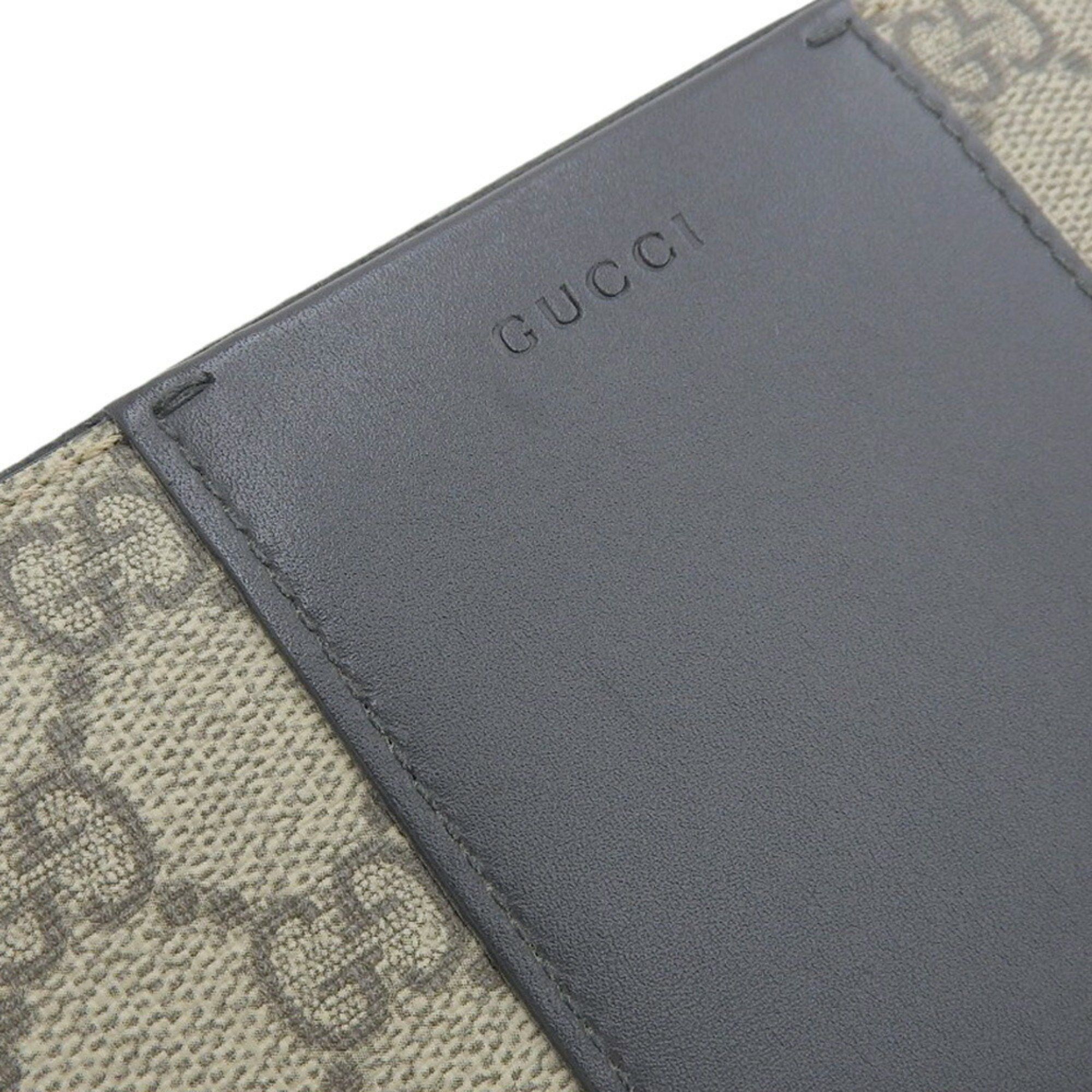 Gucci Like new Gucci GG Supreme round long wallet 451249 2067 beige black Size ONE SIZE - 5 Thumbnail