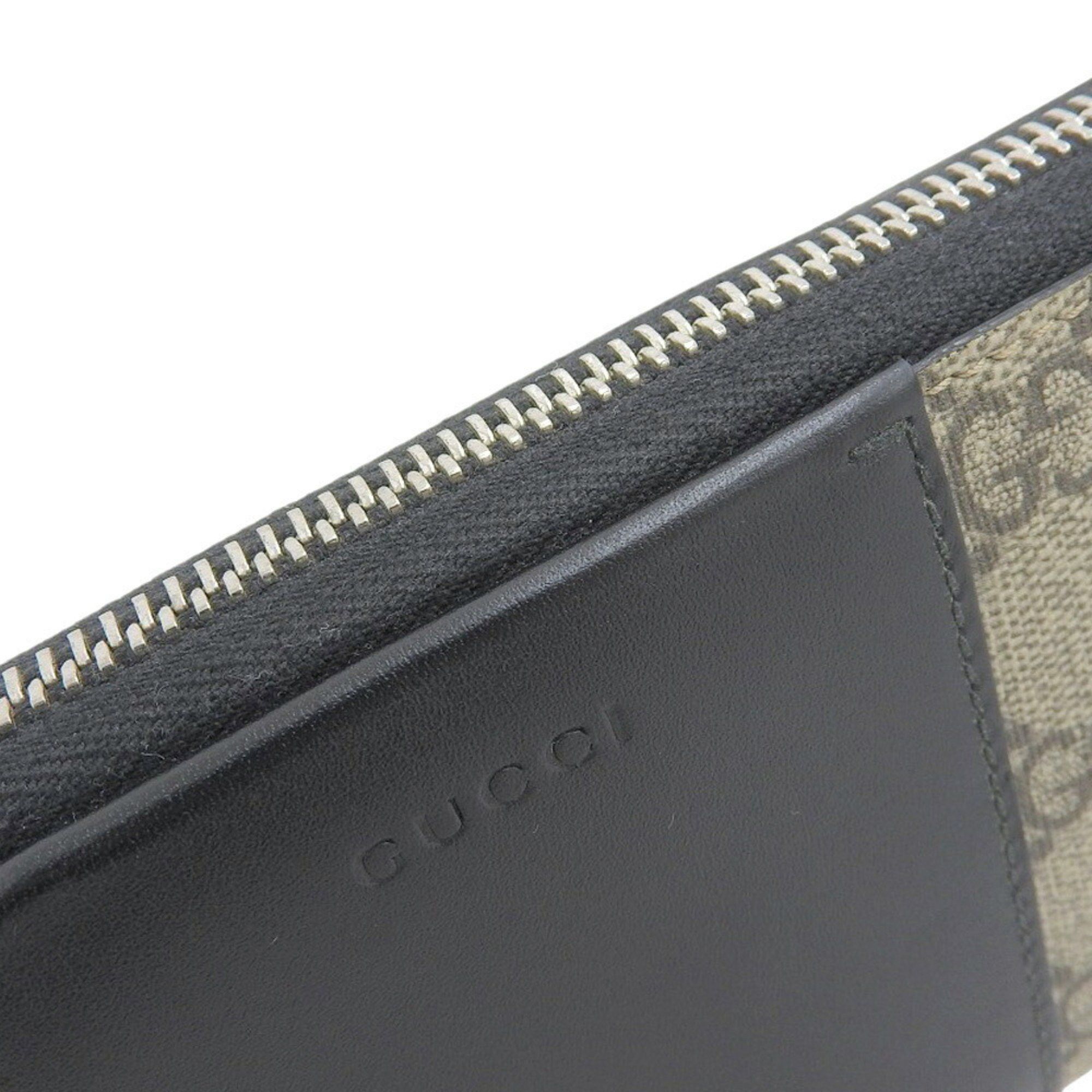 Gucci Like new Gucci GG Supreme round long wallet 451249 2067 beige black Size ONE SIZE - 6 Thumbnail